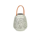 Ceramic Speckled Cut Out Solar Lantern