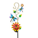 36"H Solar Garden Stake, Neon Pollinator