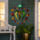 Solar Metal Wind Spinner, Green & Gold Heart, 81"H