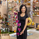 Pollinator Garden Mobile, Color Changing Solar Mobile, PVC Butterfly