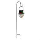Holiday Poinsettia Garden Stake, Solar Garden Stake, Glass Snowman Orb, 36"H, Asst of 2