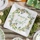 Shades of Green Platter Square Platter, 13.5"