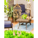 Decorative Bird Cage Wind Chime with Botanical Details, 2 Asst.