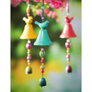 Cast Iron Bell with Bird Wind Chime, 3 Asst