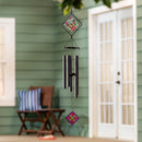 Avria Stained Glass Hand Tuned Wind Chime, Monarch Butterfly, 36"