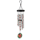 Avria Garden Accent, Printed Wind Chime, Vibrant Poinsettias, 27"