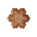 Baking Spirits Bright Plate Gingerbread Snowflake Shaped Embossed Ceramic Appetizer Plate, 7"