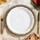 Baking Spirits Bright Plate Gingerbread Snowflake Shaped Embossed Ceramic Appetizer Plate, 7"