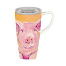 Ceramic FLOMO 360 Travel Cup, 17 OZ, Pig Portrait