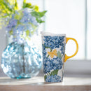 Hydrangeas Coastal Citrus Ceramic Perfect Cup, 17oz, Gift Box