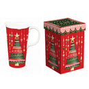Christmas Vacation Travel Cup Ceramic Perfect Cup, Christmas Tree, 17oz, Gift Box