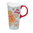 Baking Spirits Bright Gingerbread  Travel Cup Ceramic Perfect Cup, Gingerbread, 17oz, Gift Box