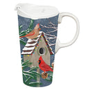 Woodland Storybook Travel Cup Ceramic Perfect Cup, Cardinal Home, 17oz, Gift Box