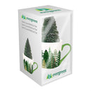 Shades of Green Drinkware Gift Set Ceramic Flare Cup and Bottle Brush Tree, 12oz, Gift Box