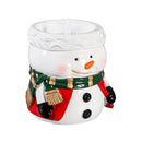 Traditional Santa Candleholder Snowman LED Ceramic Candle Table Décor, 4.25"H