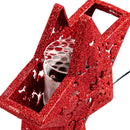 LED Red Glitter Star Tree Topper with Projected Icons