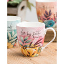 Bunny Blooms Coffee Cup Ceramic Cup O' Java, Sunday Morning, 17oz, Asst of 4, Gift Box