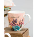 Bunny Blooms Coffee Cup Ceramic Cup O' Java, Sunday Morning, 17oz, Asst of 4, Gift Box