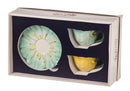 Ceramic Flower Cup and Saucer, 4 OZ., Set of 2