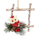 Woodland Storybook Ornament Natural Fiber Owl with Artificial, 6"H, Asst of 2