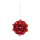 Cardboard Floral Ball Ornament, Red