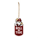 University of Alabama Gift Tag Ornament, Gnome Fan