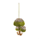 Woodland Storybook Ornament Fabric Mushroom with Glitter, 4"H, Asst of 3