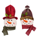 Rustic Forest Snowman LED Plush Hanging Decor, 2 ASST