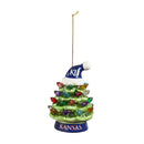 4" LED Ceramic Christmas Tree Ornament with Team Santa Hat, Kansas State University