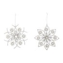 Geometric Metal Snowflake Ornament, 2 Asst