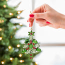 6.75" Metal Christmas Tree with Gems Ornament