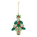 6.75" Metal Christmas Tree with Gems Ornament