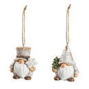 Polyresin Woodland Gnome Ornament, 2 Asst: Snowflake/Tree
