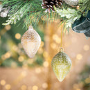 Shades of Green Ornament Teardrop Resin, Asst, 4.25"H