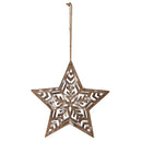 VivaStyle Ornament, Wood Ornament, Snowflake Star, 7.5"H, Asst of 2