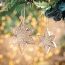 VivaStyle Ornament, Wood Ornament, Snowflake, Set of 2