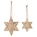VivaStyle Ornament, Wood Ornament, Snowflake, Set of 2