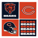 Chicago Bears Ceramic Coasters Set, 4pcs with Wood Caddy