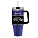 40oz Stainless Steel Mega Cup w/ Straw, Baltimore Ravens