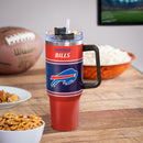 40oz Stainless Steel Mega Cup w/ Straw, Buffalo Bills