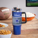 40oz Stainless Steel Mega Cup w/ Straw, Dallas Cowboys