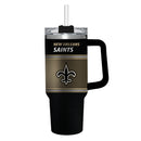 40oz Stainless Steel Mega Cup w/ Straw, New Orleans Saints