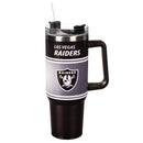40oz Stainless Steel Mega Cup w/ Straw, Las Vegas Raiders