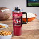 40oz Stainless Steel Mega Cup w/ Straw, San Francisco 49ers