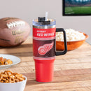 40oz Stainless Steel Mega Cup w/ Straw, Detroit Red Wings
