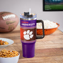 40oz Stainless Steel Mega Cup w/ Straw, Clemson University