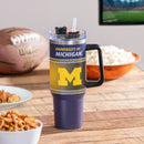 40oz Stainless Steel Mega Cup w/ Straw, University Of Michigan