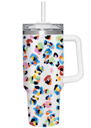 40oz Stainless Steel Canyon Cup w/ Straw, Rainbow Leopard