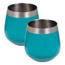 Refresh Stainless Steel Stemless Wine Tumbler, 18 OZ, Set of 2, Teal