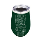Double Wall Vacuum Wine Tumbler with lid, 12 OZ, Camping without wine is just sitting in the woods